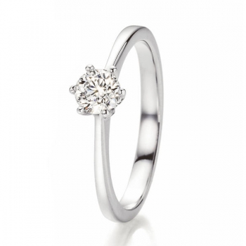 Solitaire Ring Weissgold mit 0,400 ct